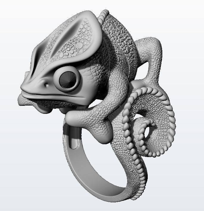 Chameleon ring  3D print model_17