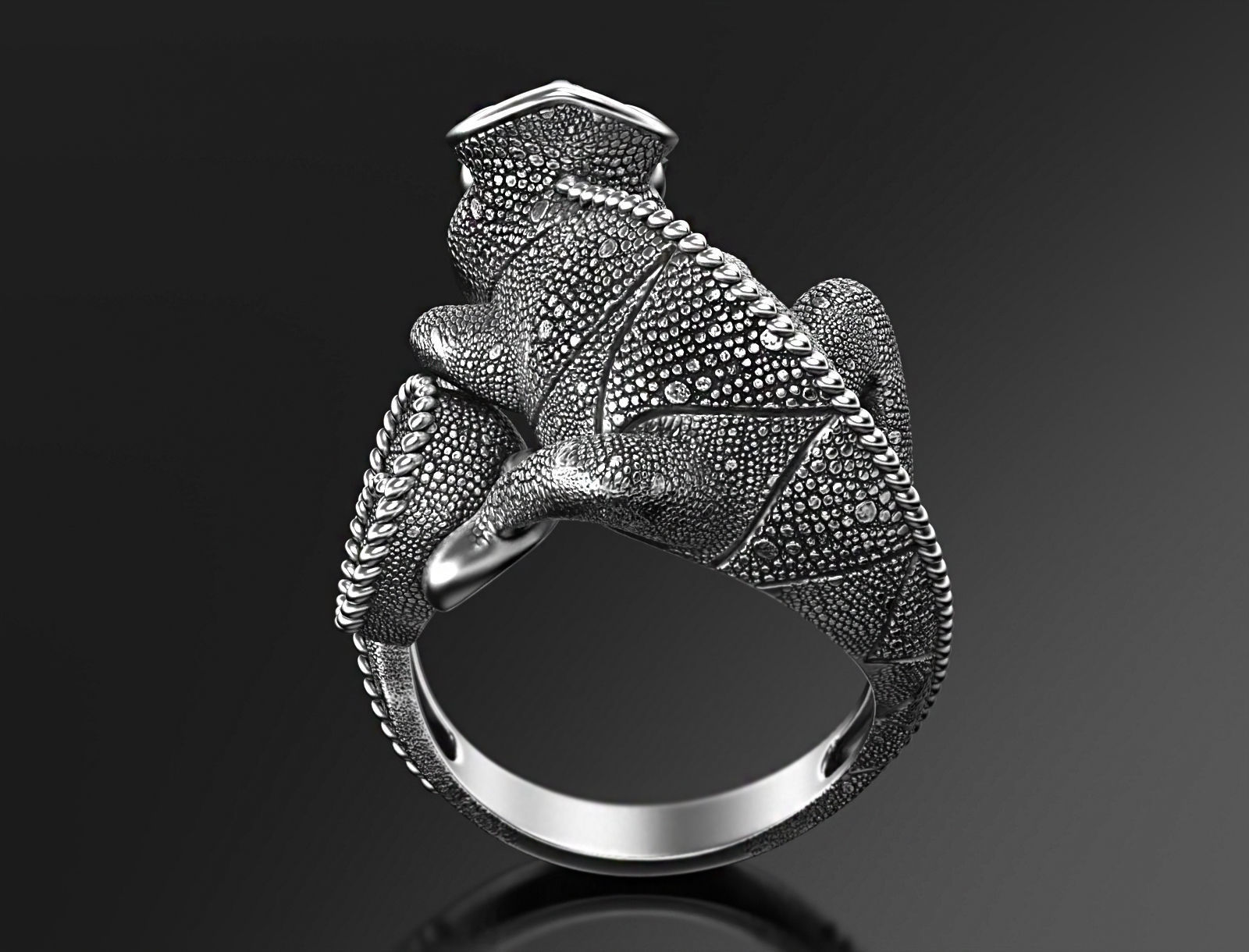 Chameleon ring  3D print model_5