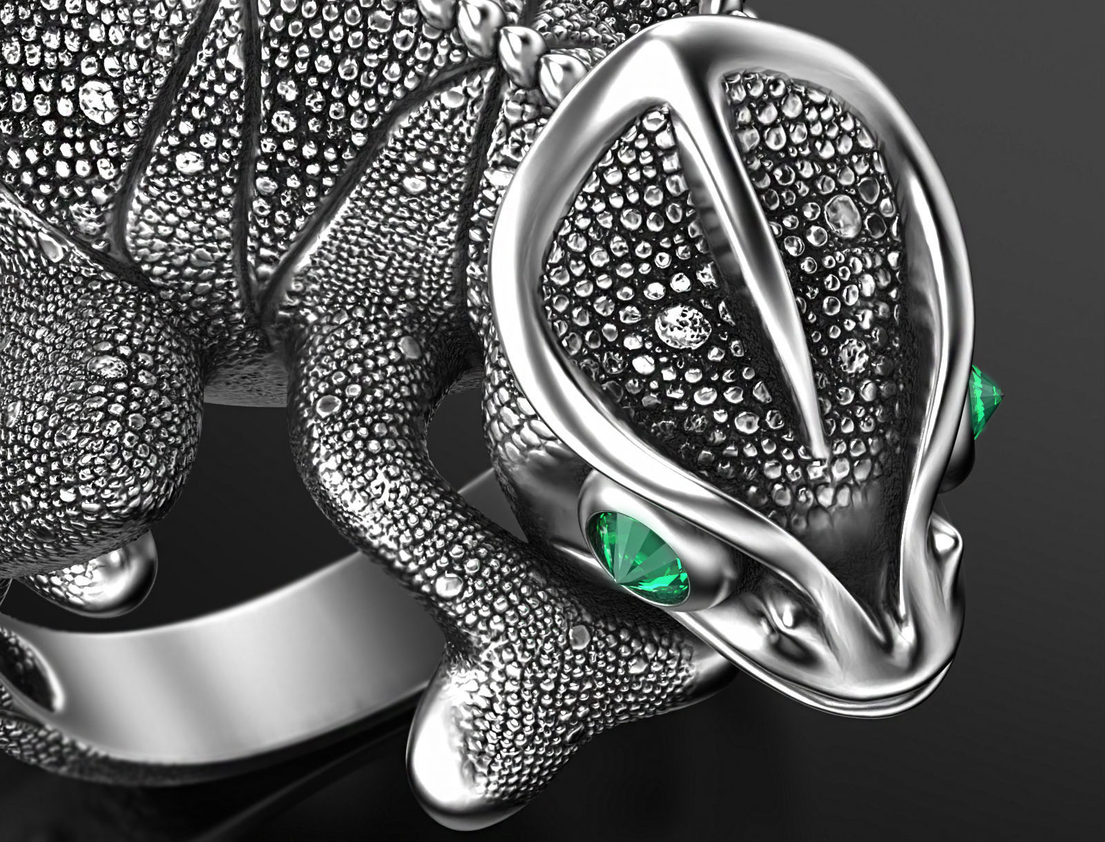 Chameleon ring  3D print model_8