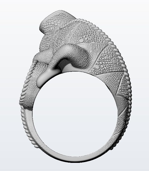 Chameleon ring  3D print model_14