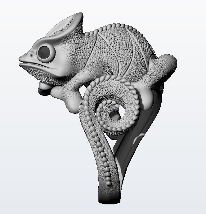 Chameleon ring  3D print model_15