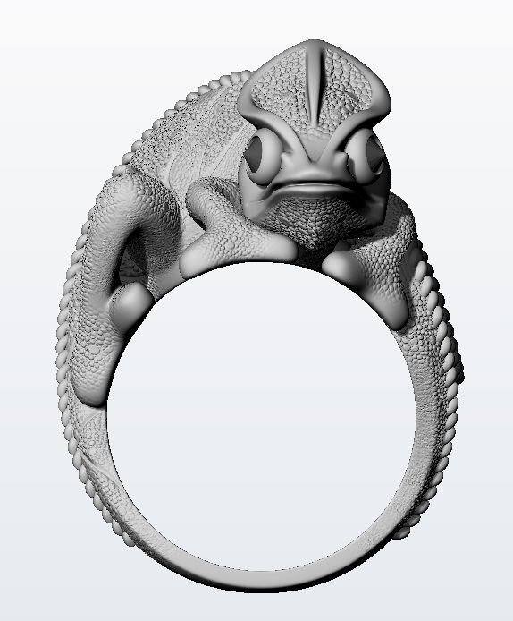 Chameleon ring  3D print model_13