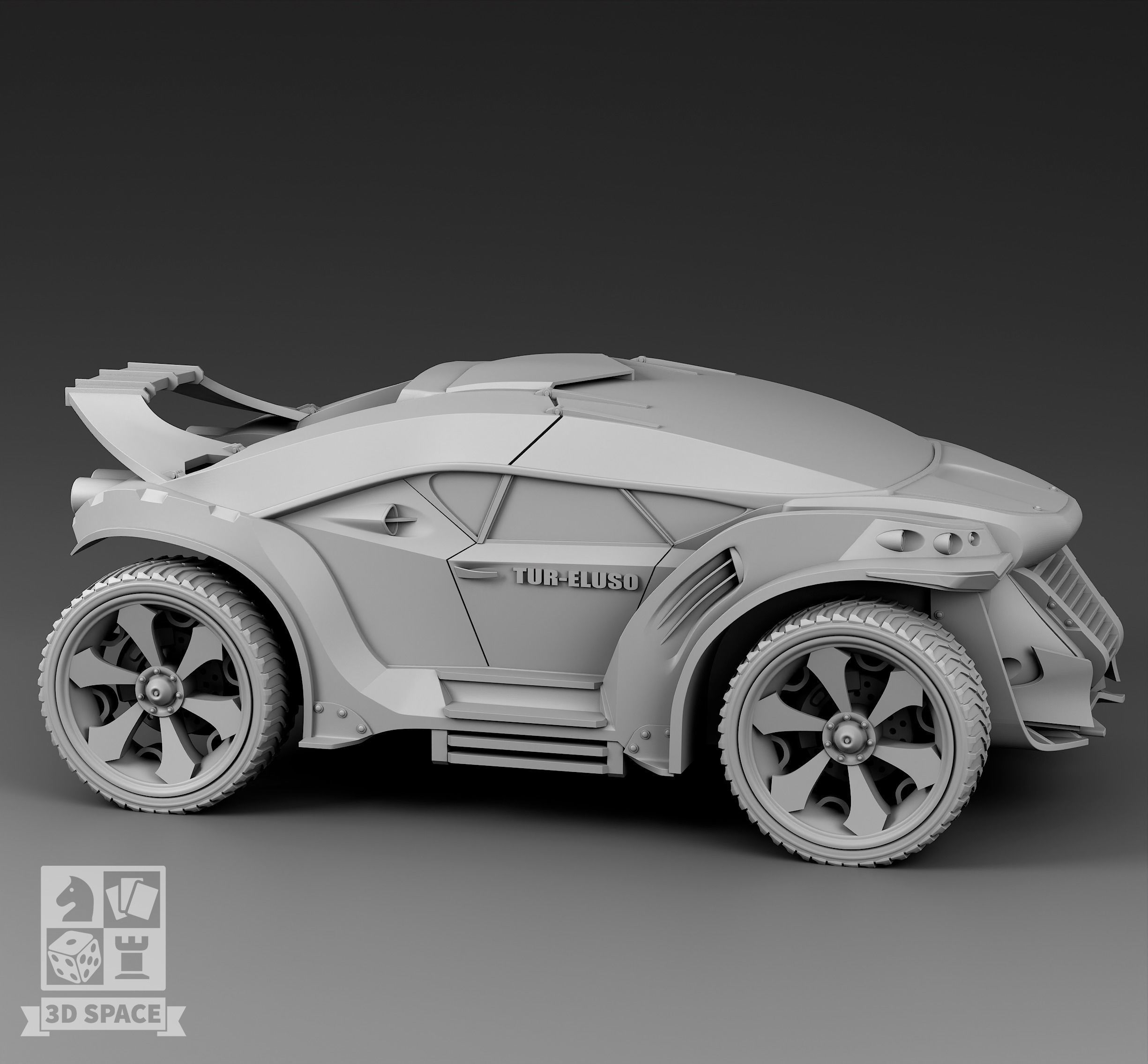 Futuristic Car 3D print model_1