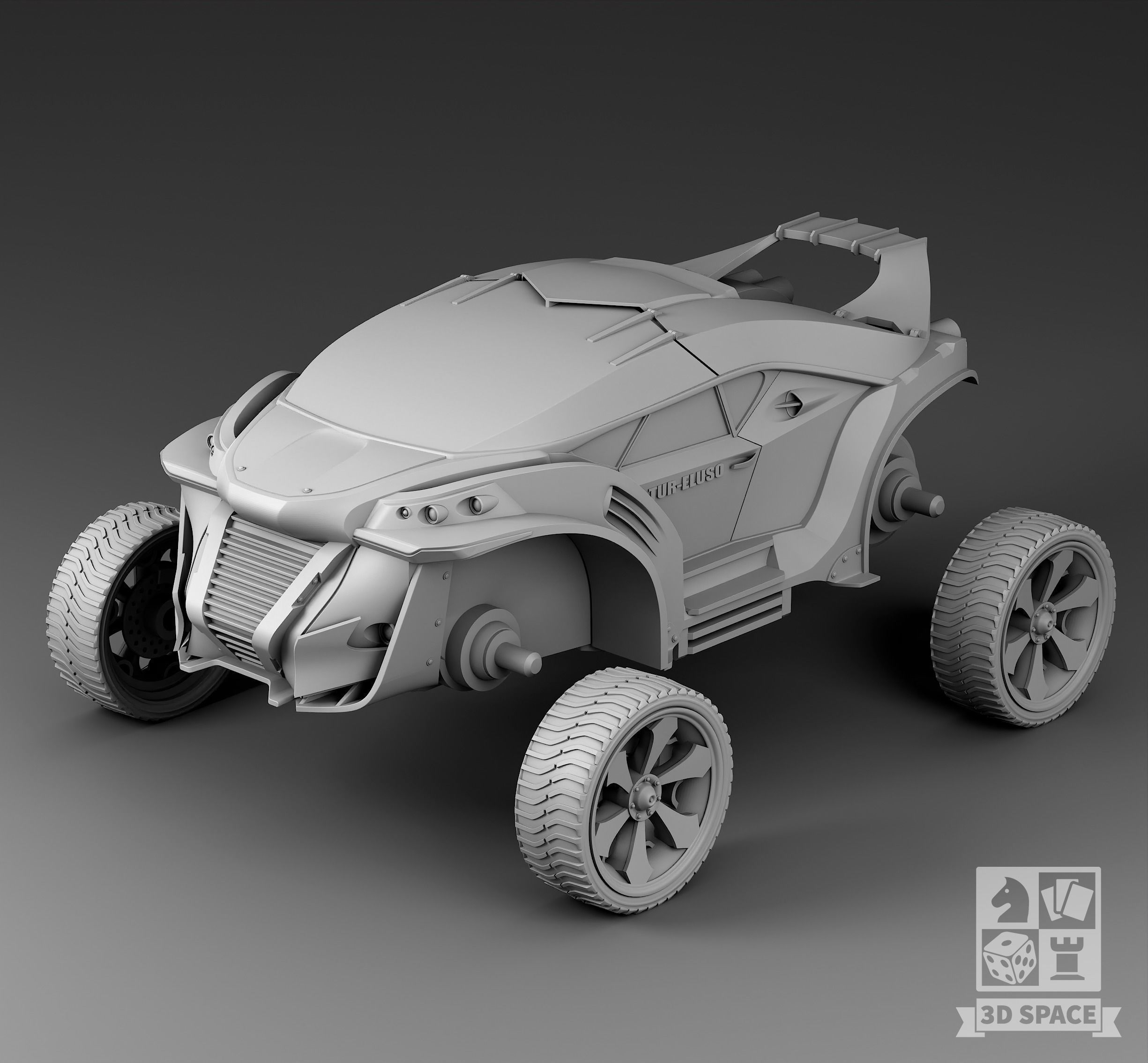 Futuristic Car 3D print model_3