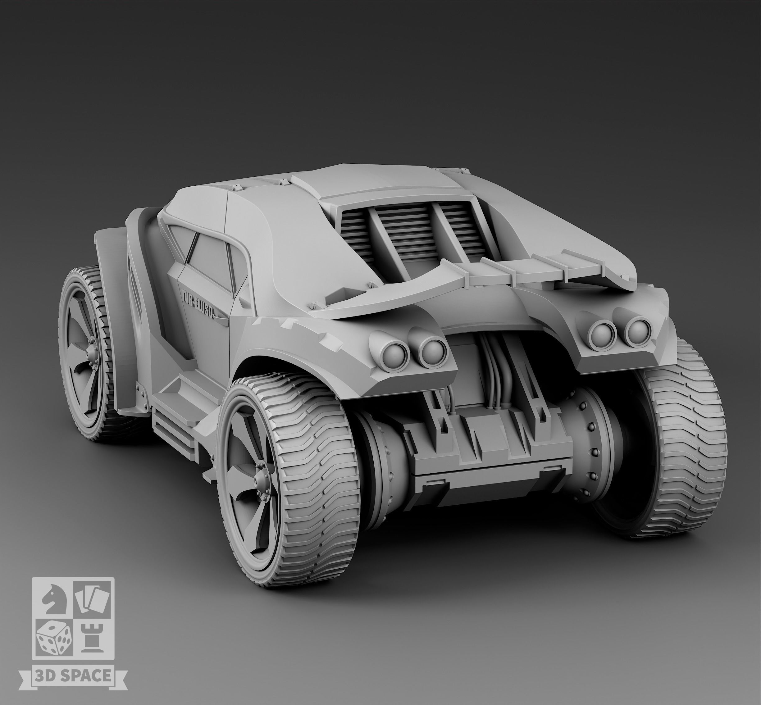 Futuristic Car 3D print model_2