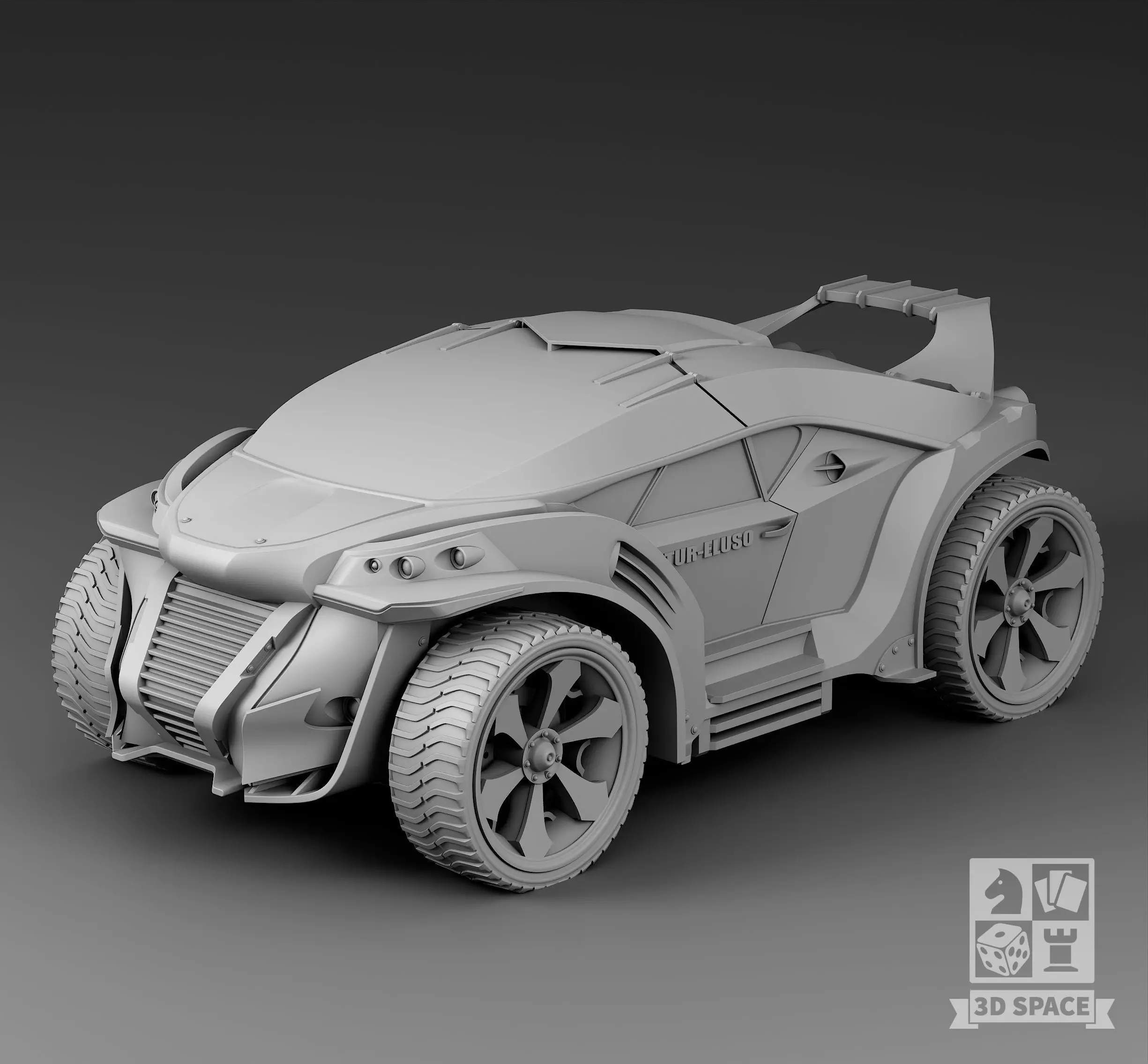 Futuristic Car 3D print model_0