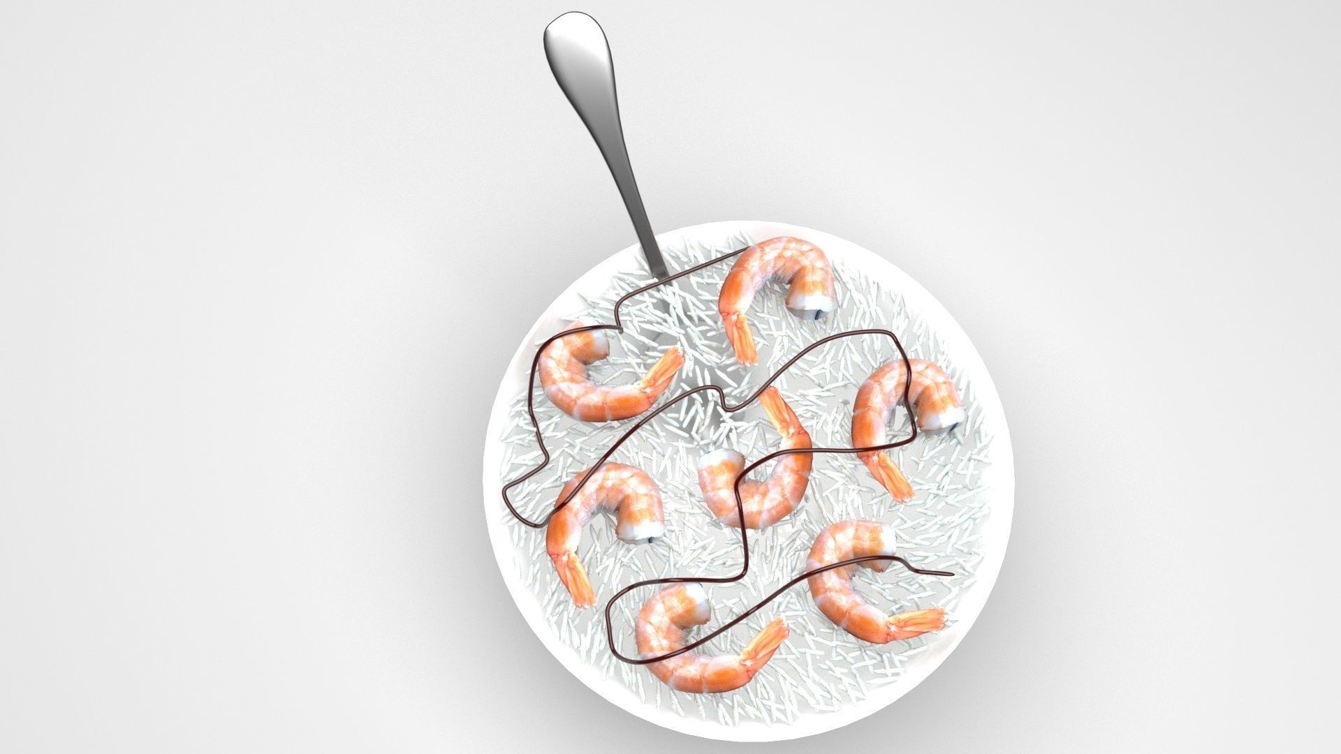 Rice With Shrimps 3D model_1
