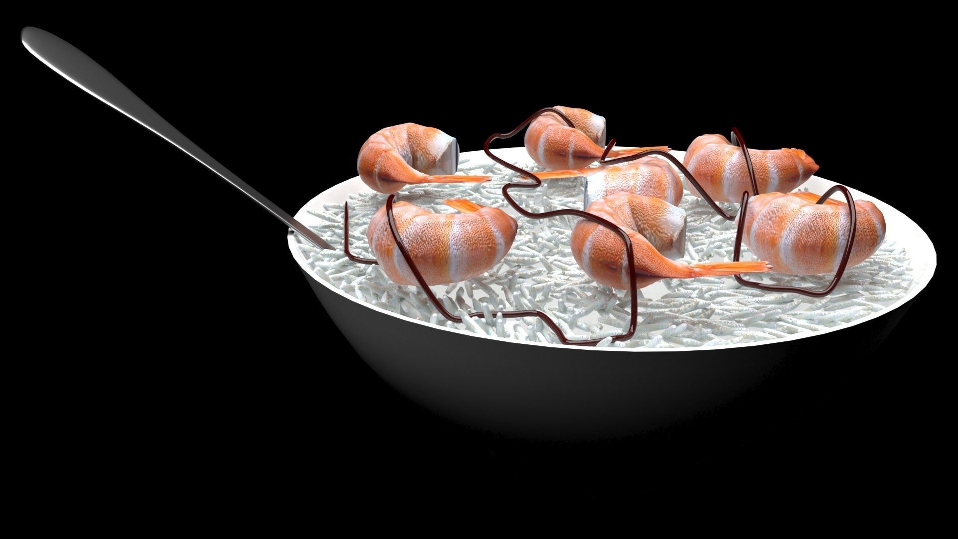 Rice With Shrimps 3D model_7