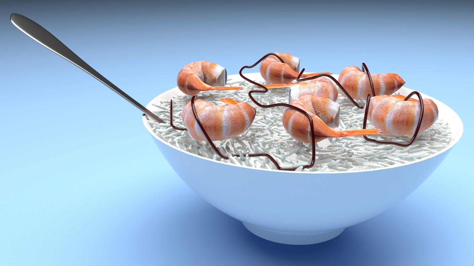 Rice With Shrimps 3D model_6