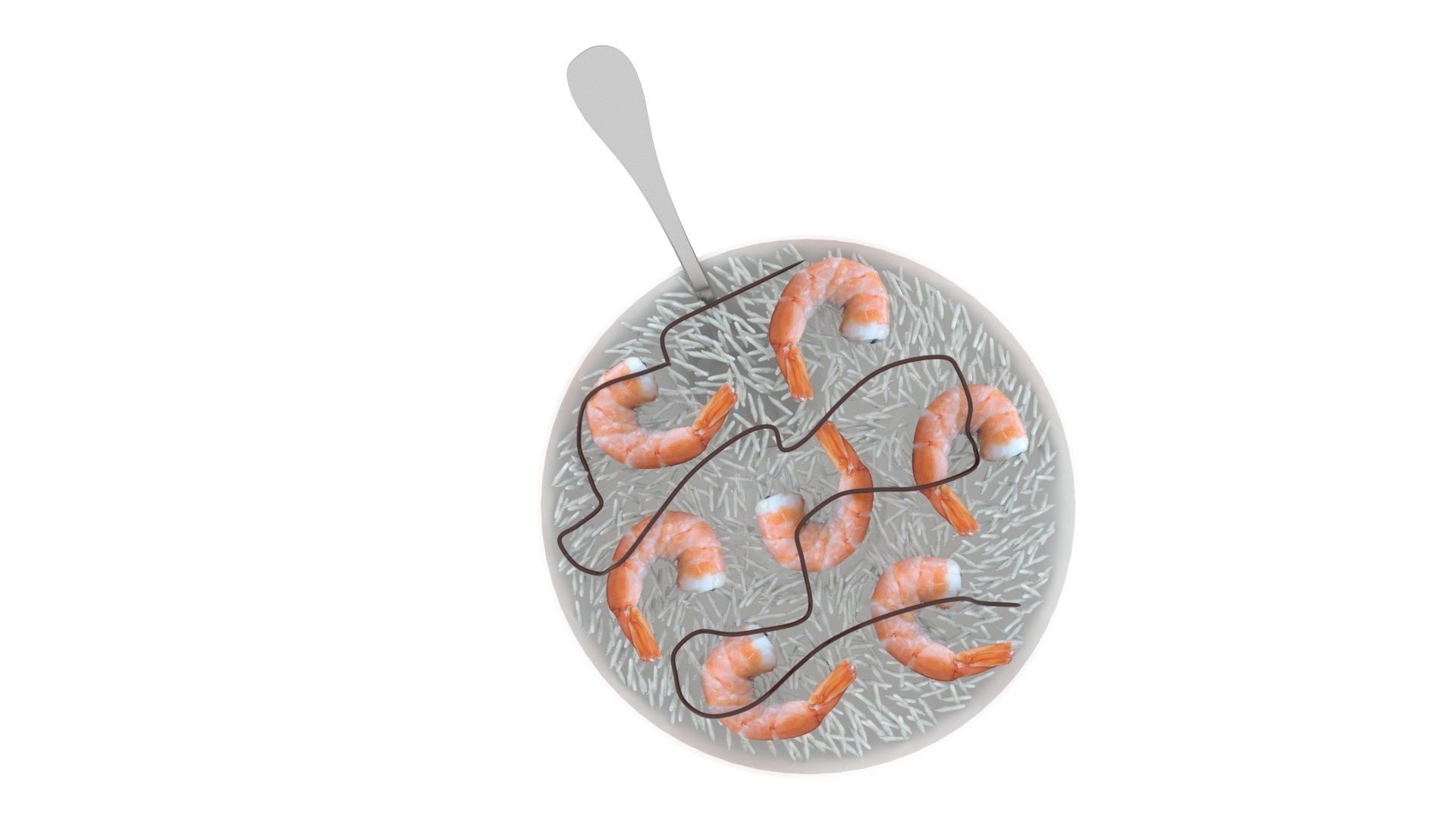 Rice With Shrimps 3D model_9