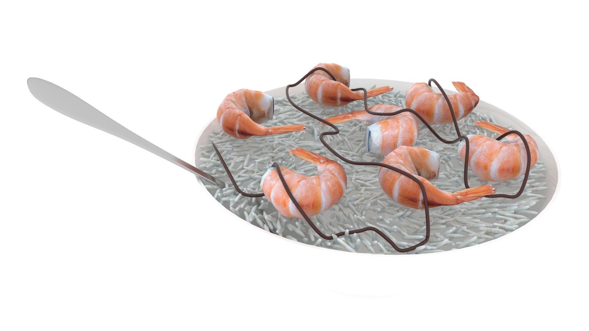 Rice With Shrimps 3D model_8