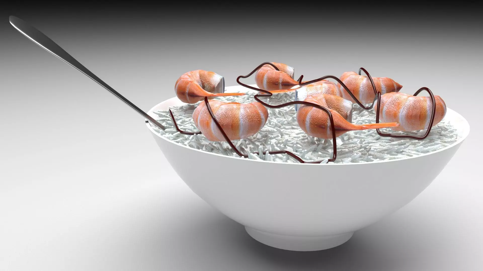 Rice With Shrimps 3D model_0