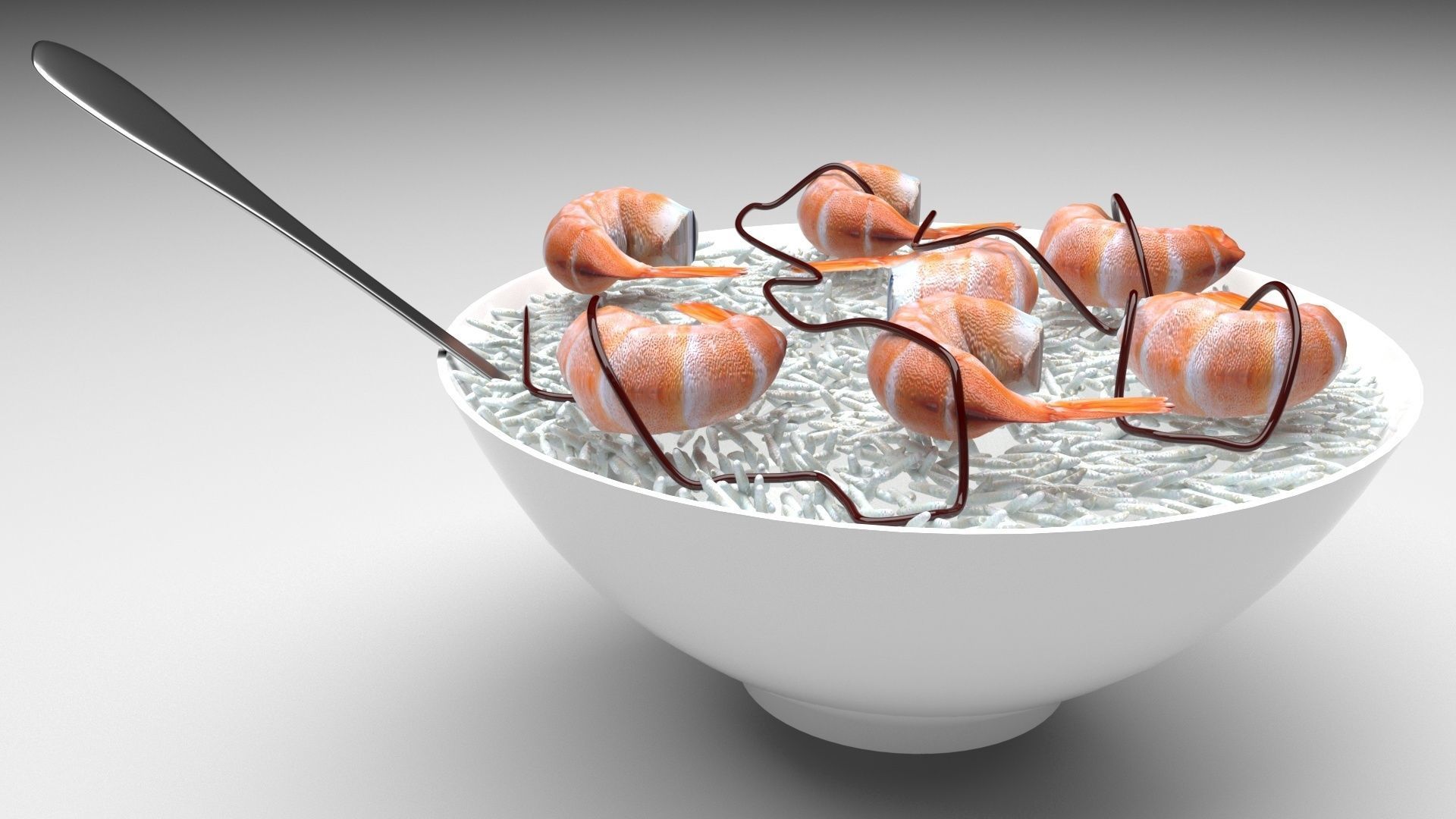Rice With Shrimps 3D model_5