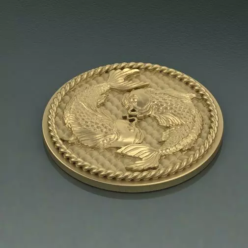 Pisces zodiac sign N012508 3D print model_0