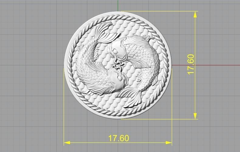 Pisces zodiac sign N012508 3D print model_6
