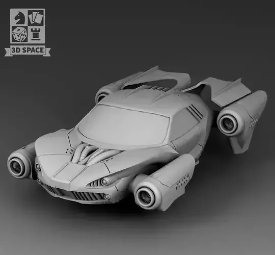 Futuristic A car with jet engines 3D print model