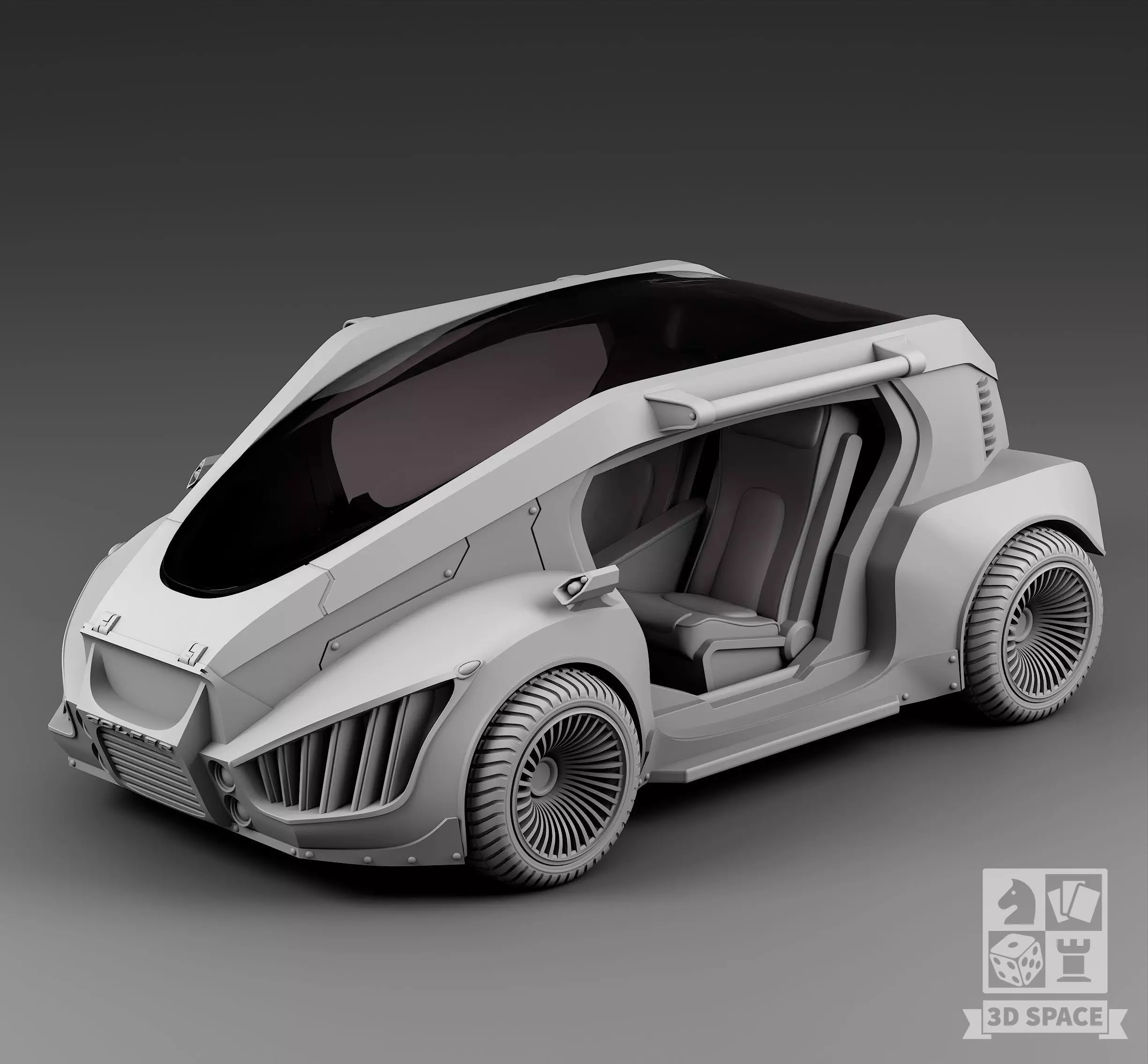 A futuristic car without doors 3D print model