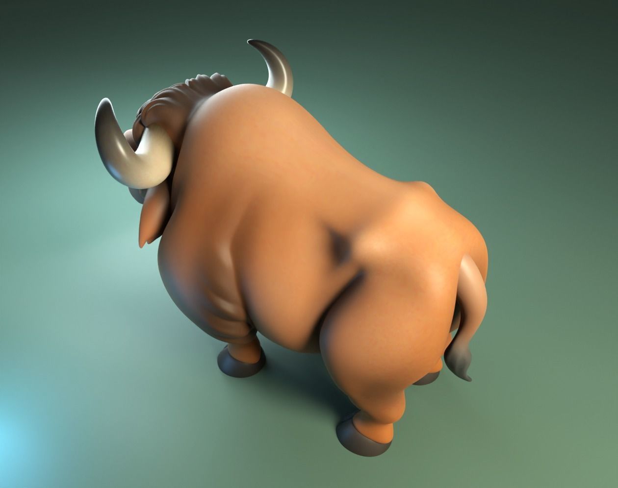 Buffalo Cartoon 3D print model_5