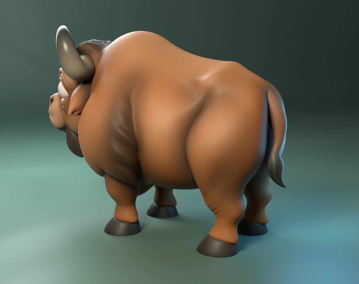 Buffalo Cartoon 3D print model_9