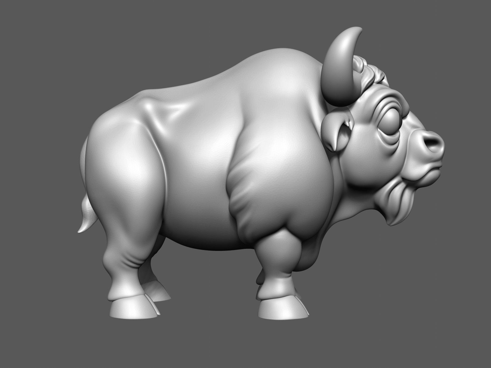 Buffalo Cartoon 3D print model_24