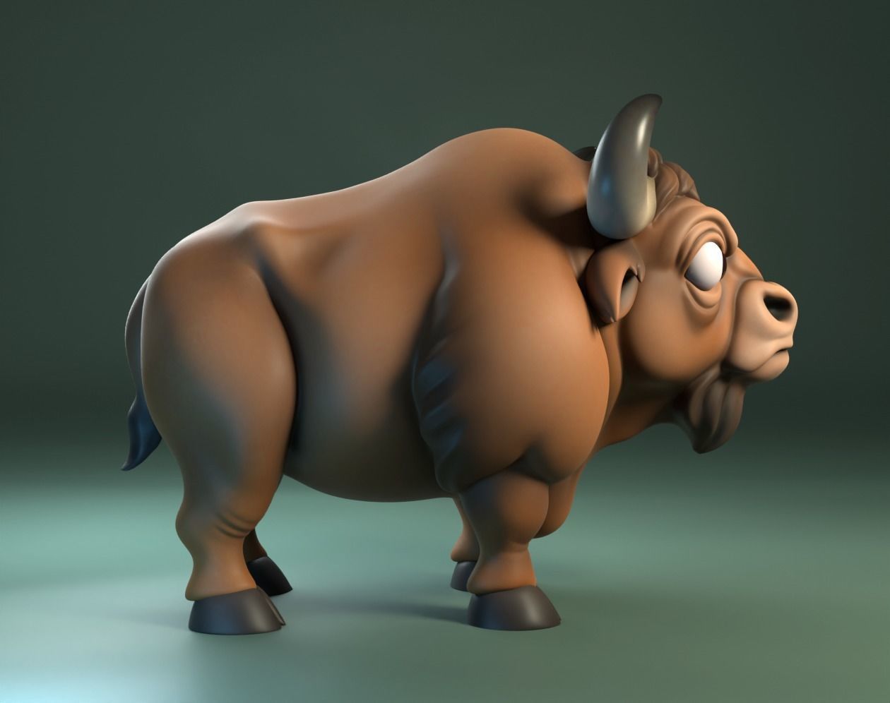 Buffalo Cartoon 3D print model_12