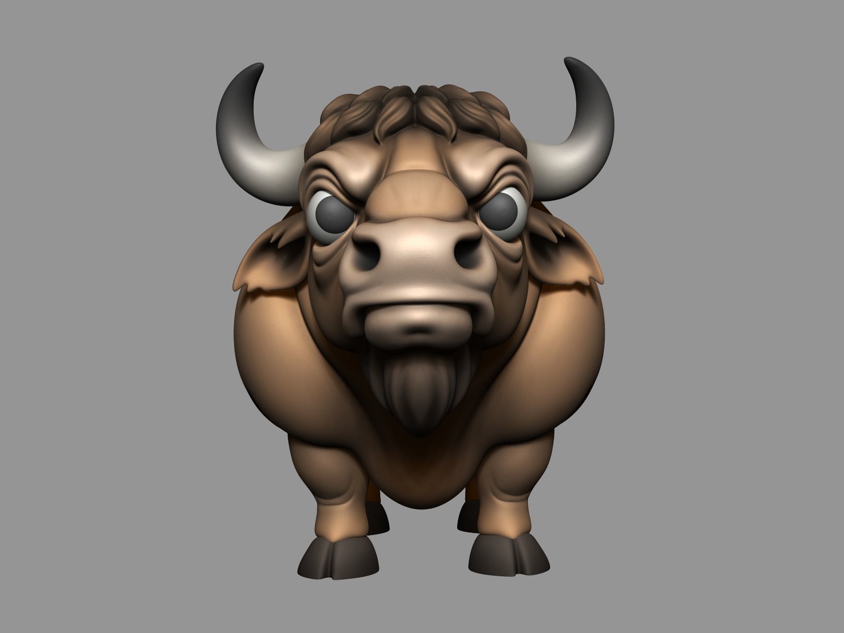 Buffalo Cartoon 3D print model_14