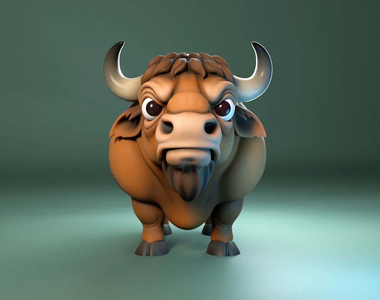 Buffalo Cartoon 3D print model_6