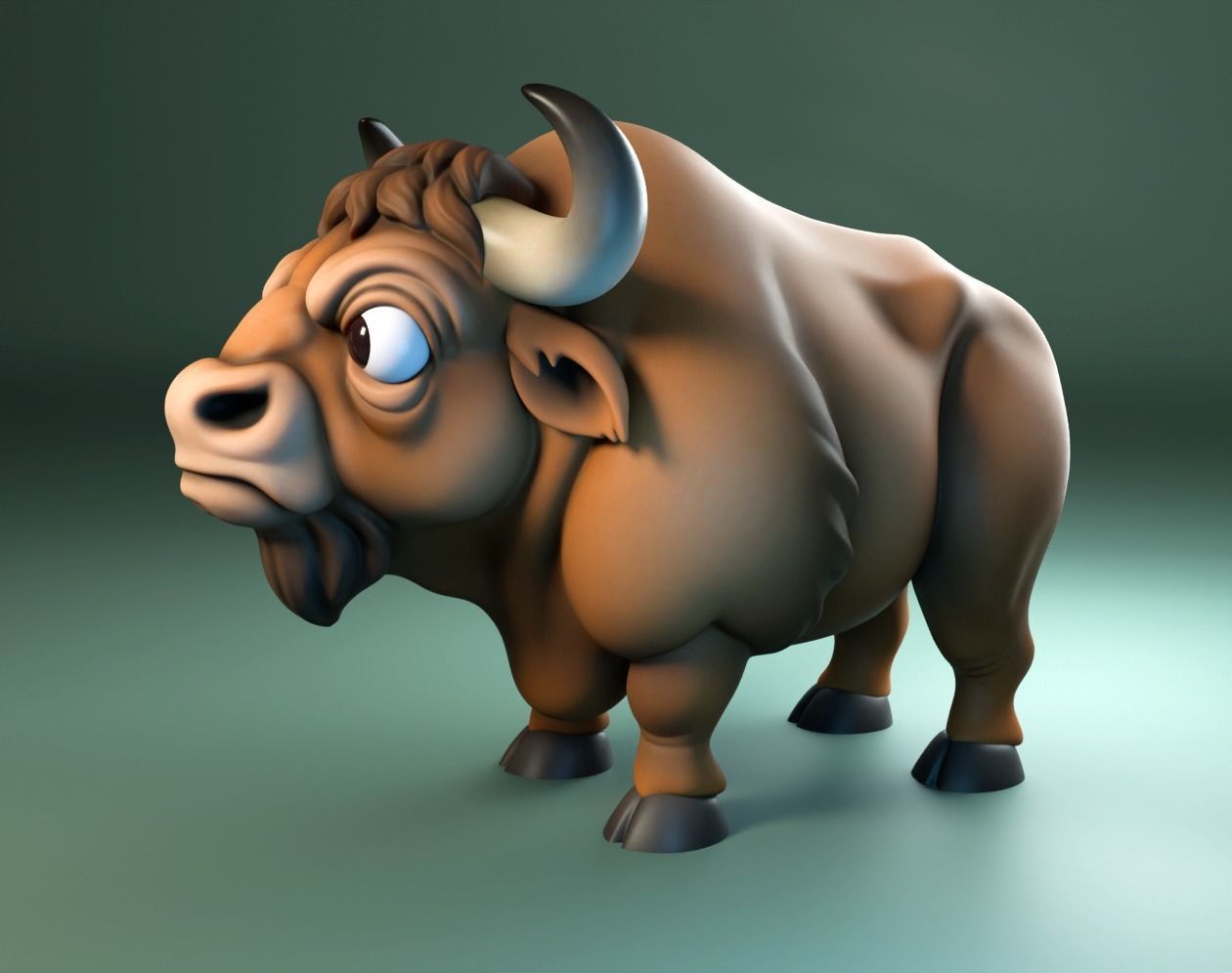 Buffalo Cartoon 3D print model_7