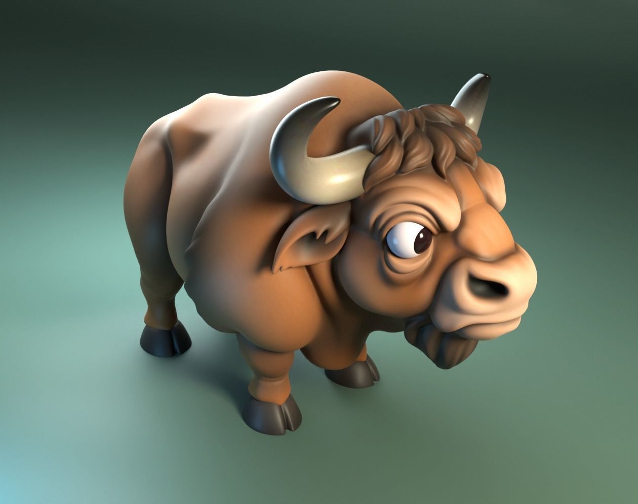 Buffalo Cartoon 3D print model_1