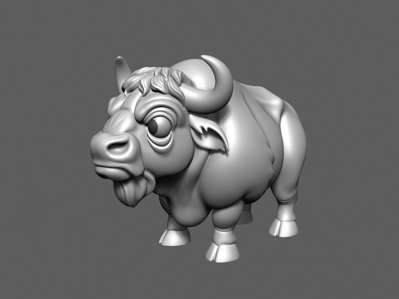 Buffalo Cartoon 3D print model_21