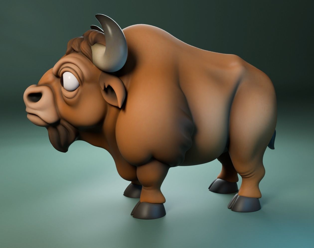Buffalo Cartoon 3D print model_8