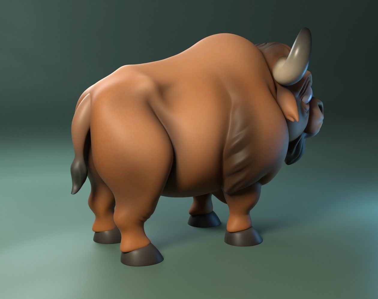 Buffalo Cartoon 3D print model_11
