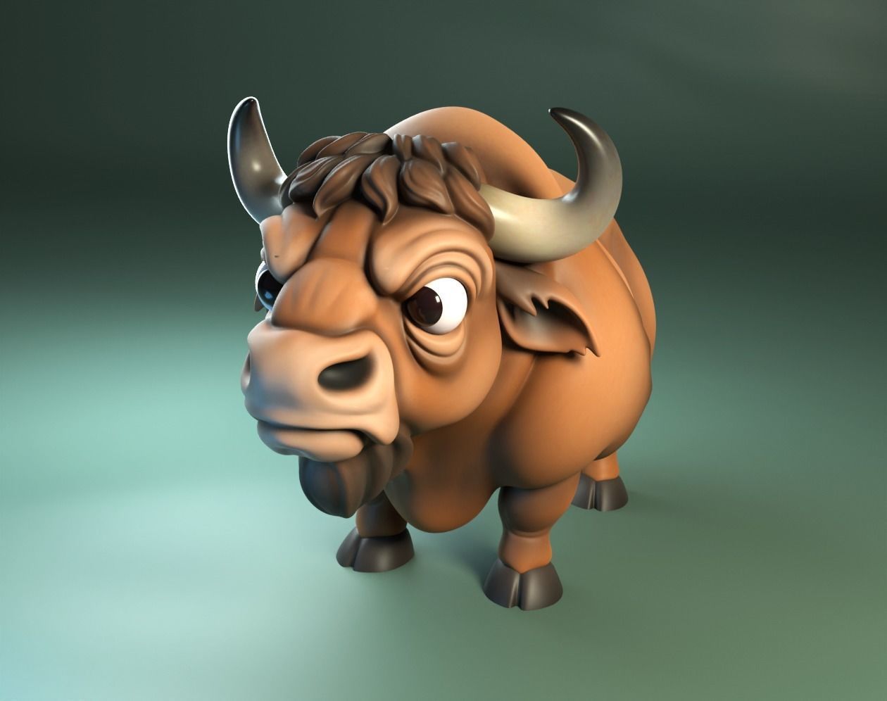Buffalo Cartoon 3D print model_3