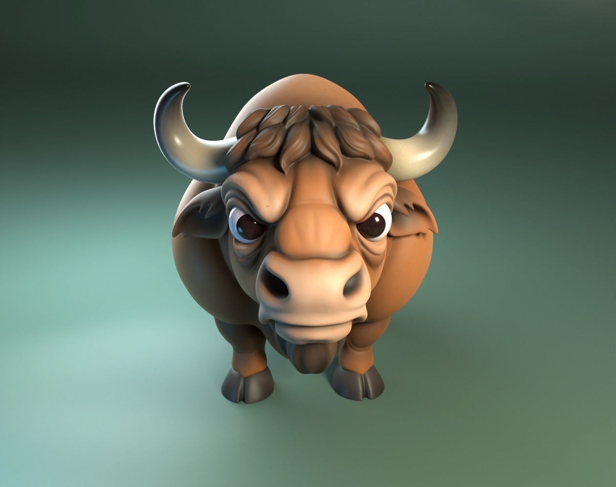 Buffalo Cartoon 3D print model_2