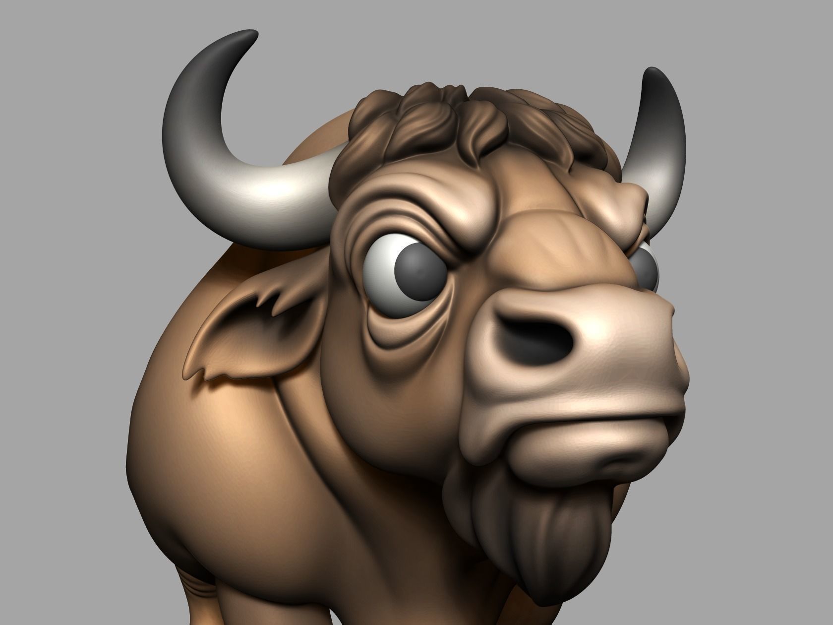 Buffalo Cartoon 3D print model_15