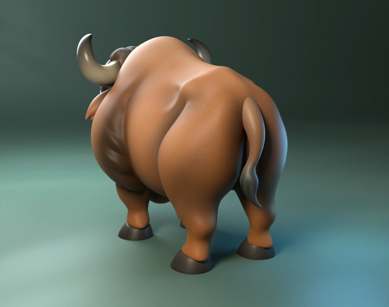 Buffalo Cartoon 3D print model_10