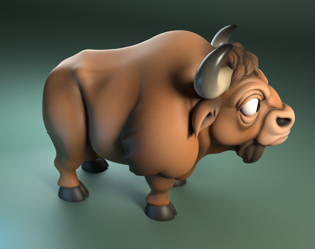 Buffalo Cartoon 3D print model_13