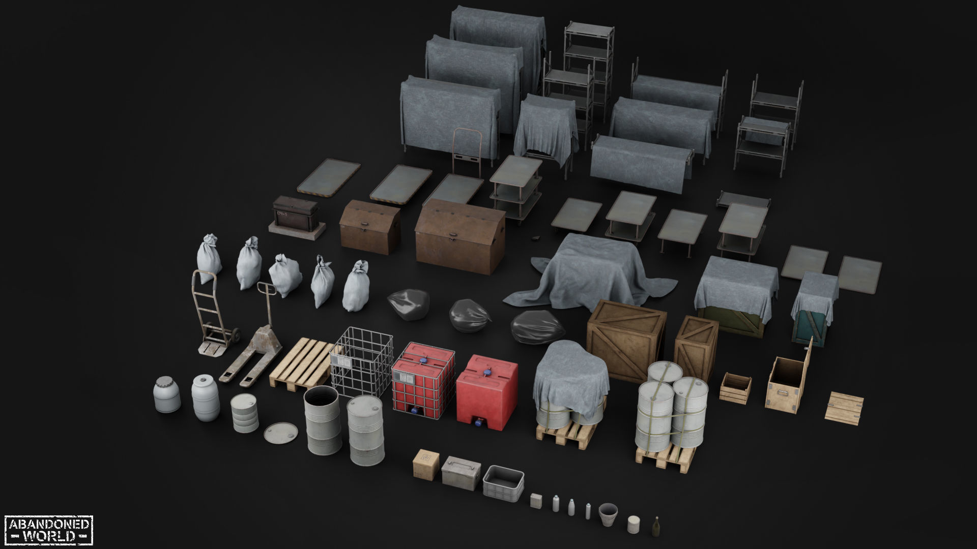 Warehouse Props Pack Low-poly 3D model_1