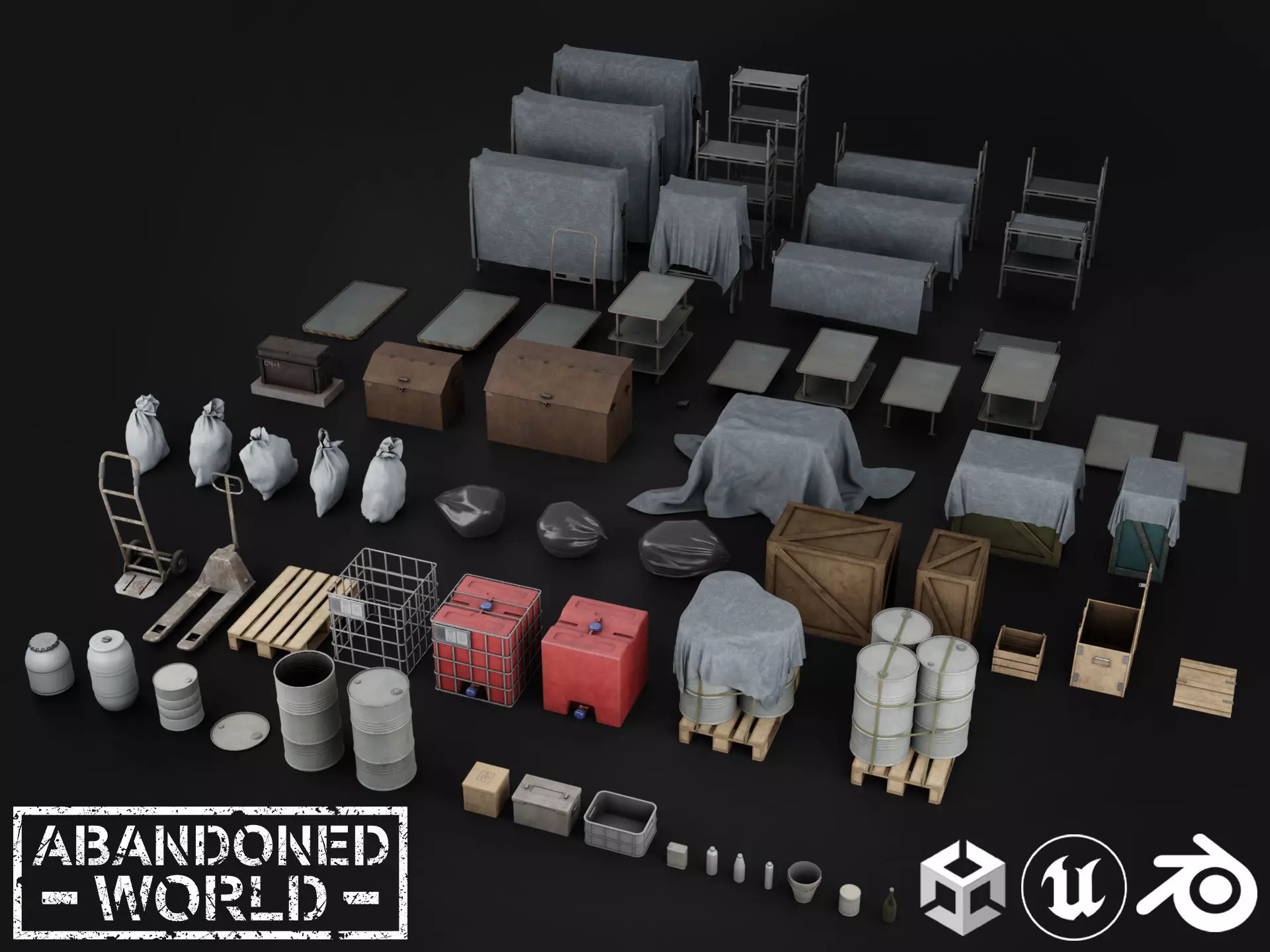 Warehouse Props Pack Low-poly 3D model_0
