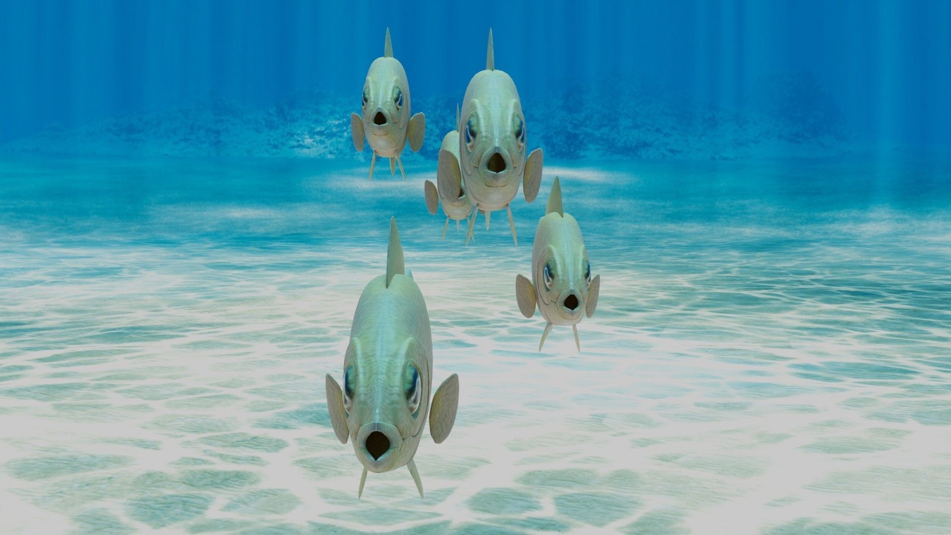 Yellow Dottyback Fish 3D model_4