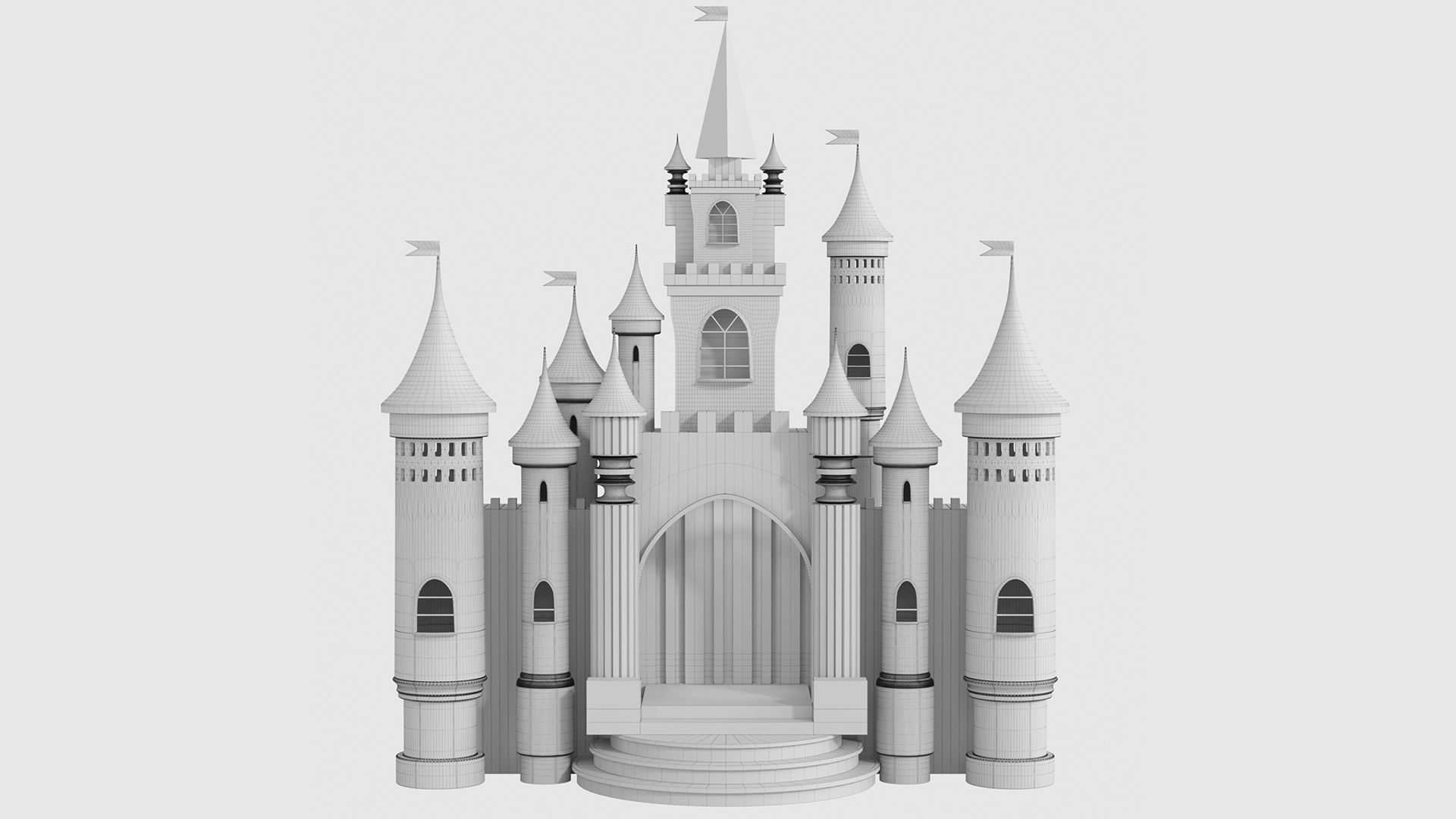Toy castle for children room 3D model_1