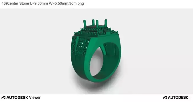 Men Ring with an Emerald Cut Center Stone