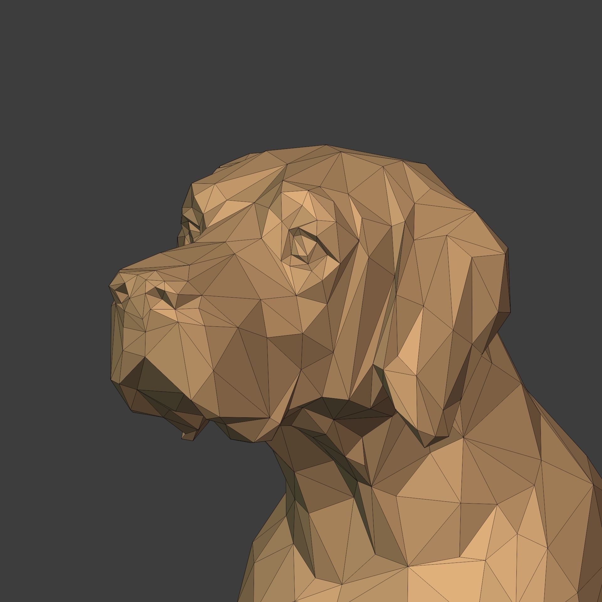 Dog Statue 3D print model_12