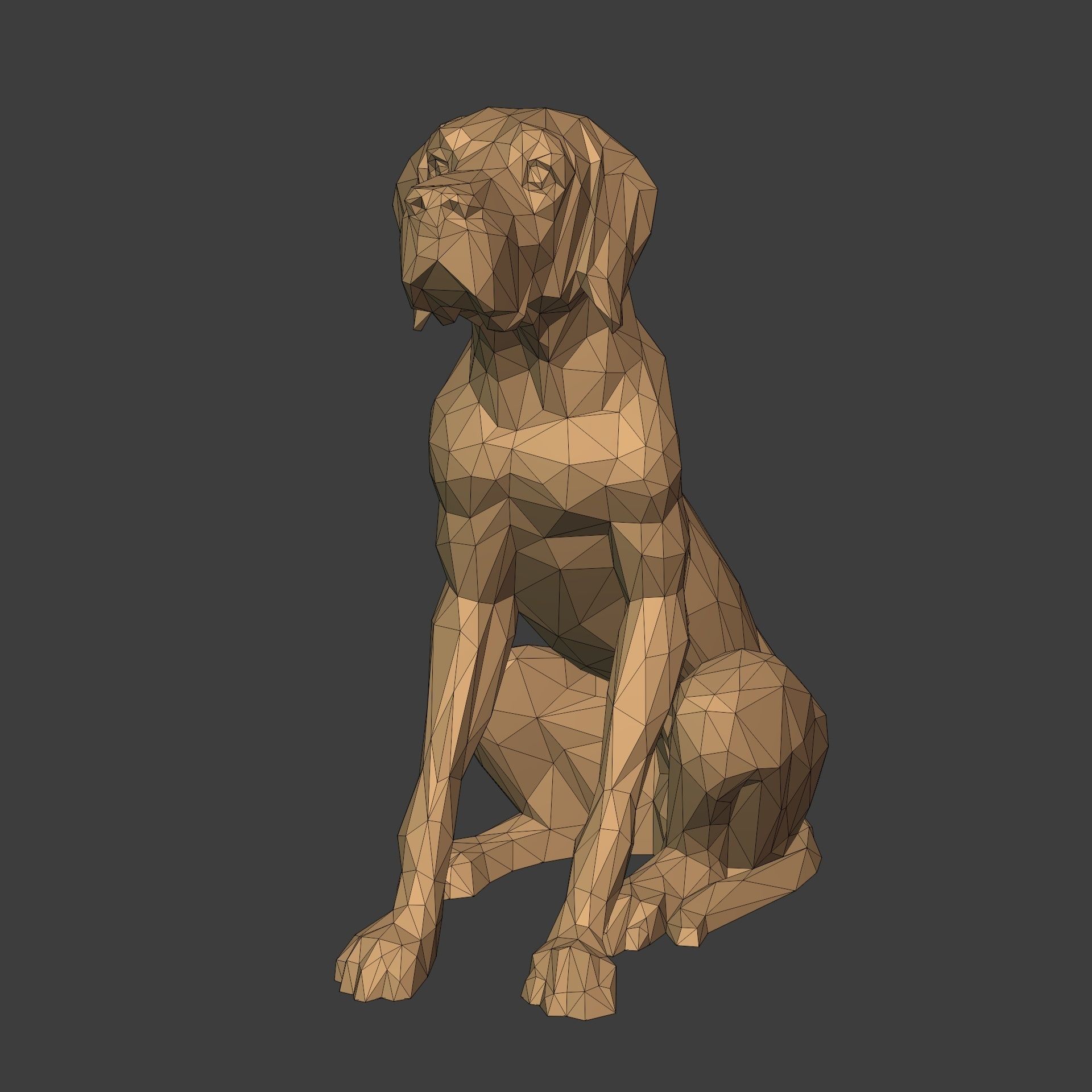Dog Statue 3D print model_2