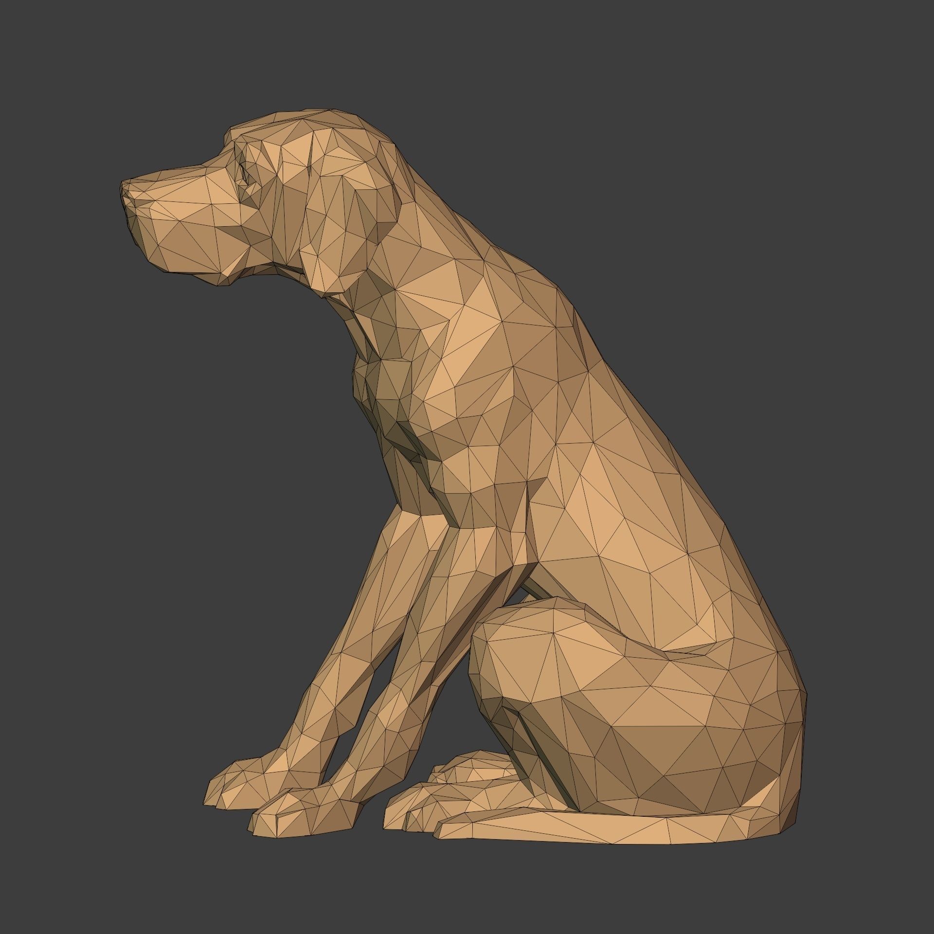 Dog Statue 3D print model_4