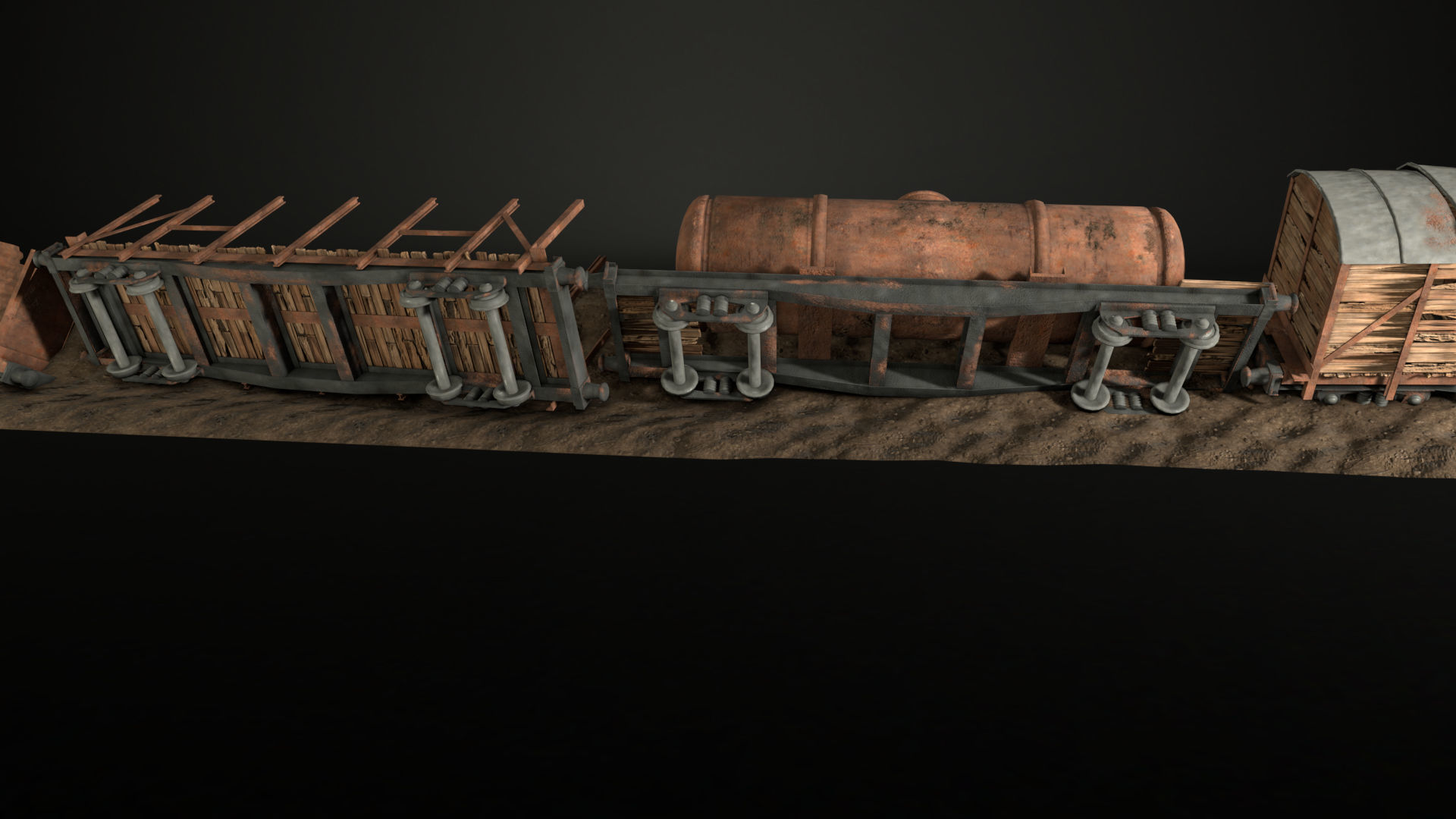 Enviro Train Barricade Game Asset Low-poly 3D model_15