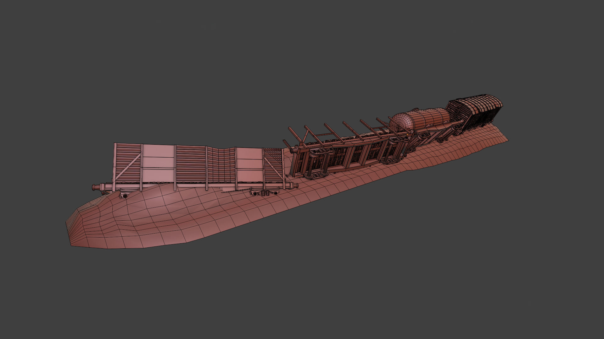 Enviro Train Barricade Game Asset Low-poly 3D model_17