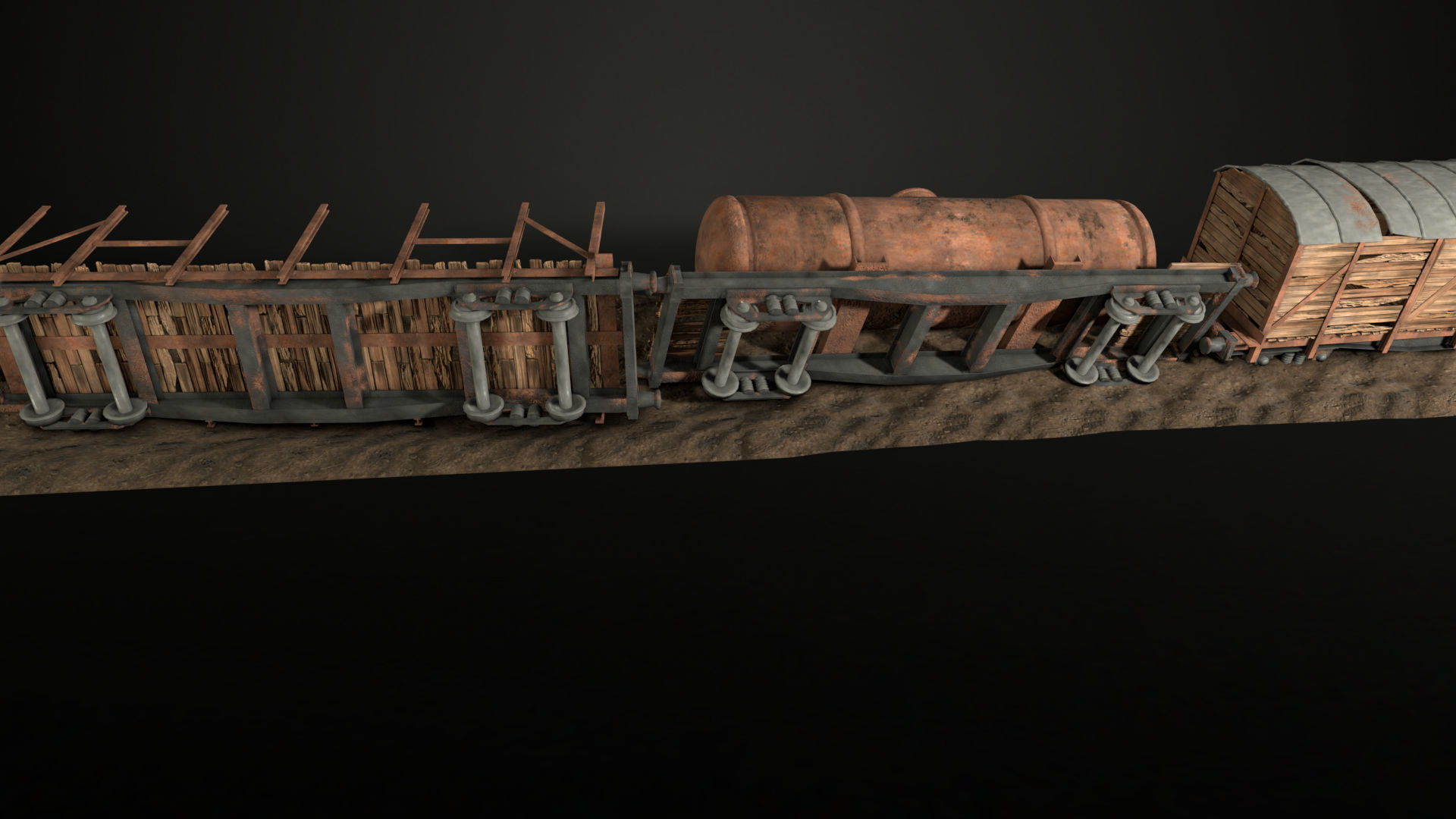 Enviro Train Barricade Game Asset Low-poly 3D model_13