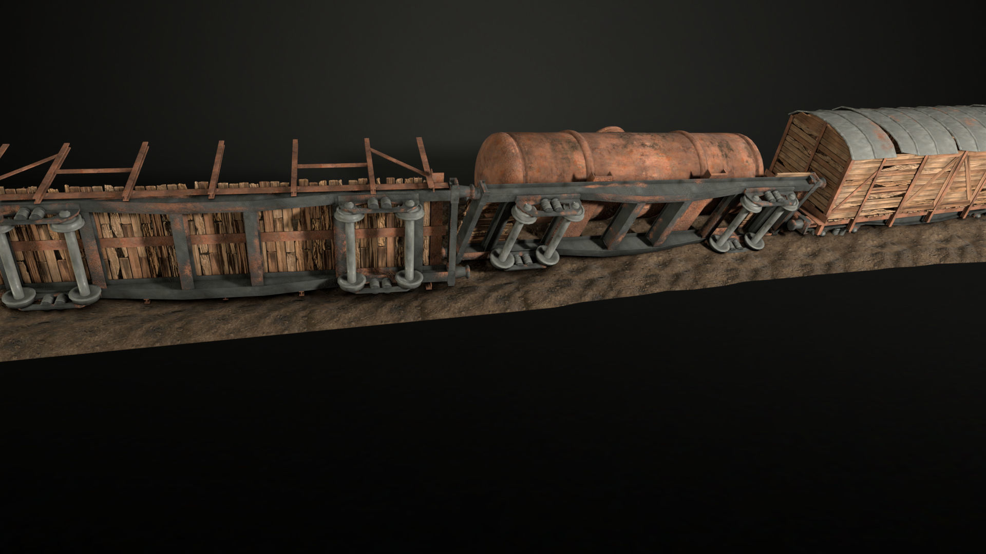 Enviro Train Barricade Game Asset Low-poly 3D model_12