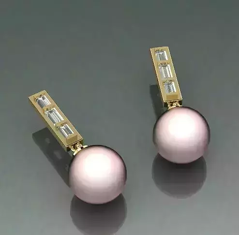 Earrings with pearl stones N012582